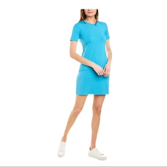 Theory Cherry B2 Rubric Tee Dress, Neon Blue, Size M - Picture 1 of 7